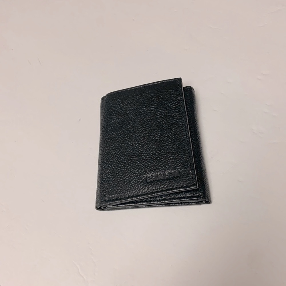 Leather mens wallet black leather